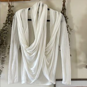 Tobi white sweater with built in scarf piece